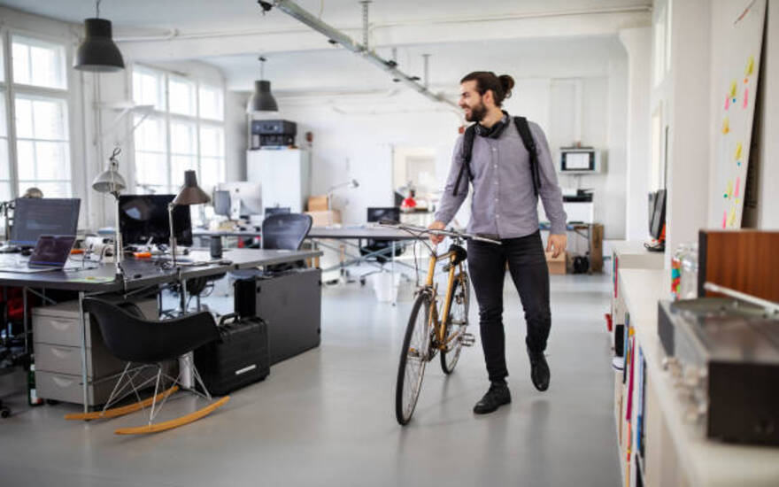 work from home bike desk