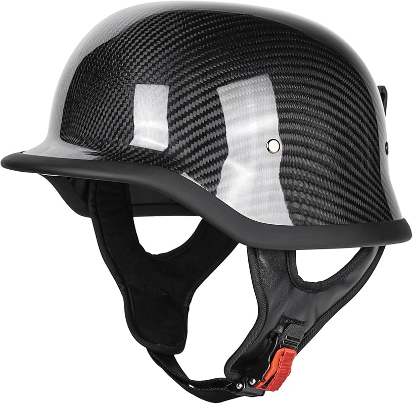 Best 3XL Motorcycle Helmets- 7 Helmets In 2026 3 Kaese Retro German Style Carbon Fiber Motorcycle Half Helmet, DOT Cert