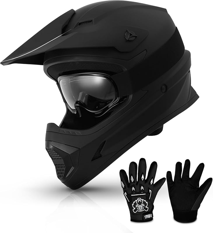 Best Classic Motorcycle Helmets - Top 5 Helmets In 2026 2 Youth Full Face Motocross Dirt Bike Helmet DOT Certified with Goggles,