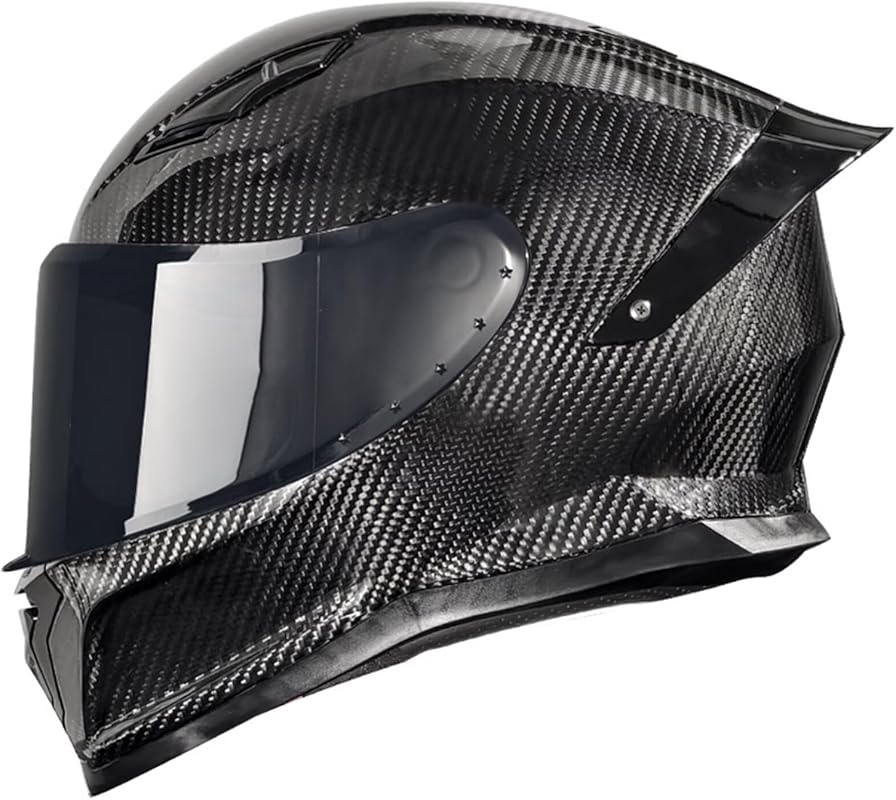 Best Carbon Fiber Motorcycle Helmet - Top 5 Helmet In 2026 2 Carbon Fiber Full Face Motorcycle Helmet with Spoiler for Sport and St